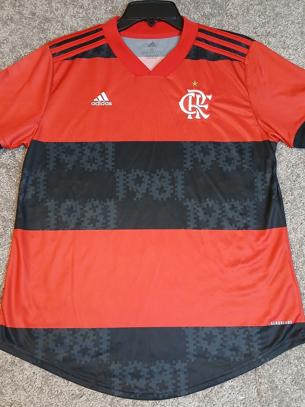 Adidas Flamengo Red & Black Soccer Jersey Gabi for Men‎ - Large